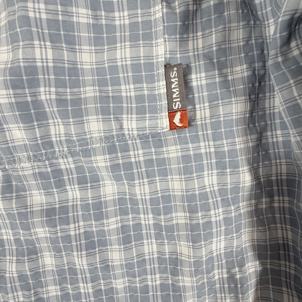 Simms Shirt Men's Size L Green Plaid Fishing Long Sleeve Button Up - Picture 3 of 8